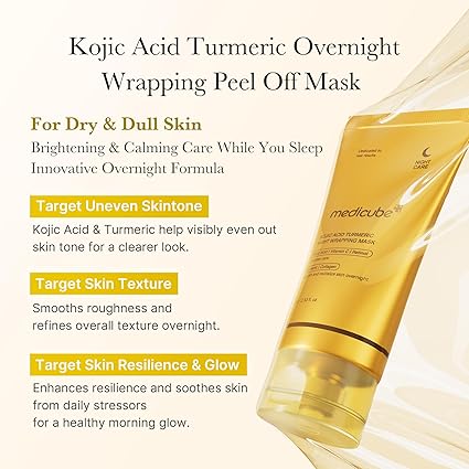 Medicube Kojic Acid Turmeric Overnight Wrapping Peel Off Mask-قناع ميديكوب الليلي المقشر بحمض الكوجيك والكركم - Usman Accessories