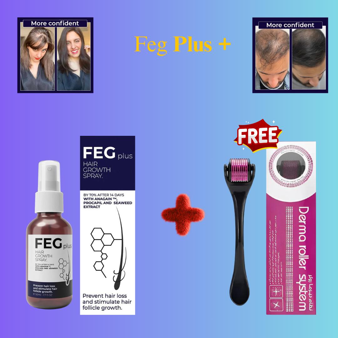 FEG PLUS™ Fast Hair Growth Spray + FREE Derma Roller - Usman Accessories